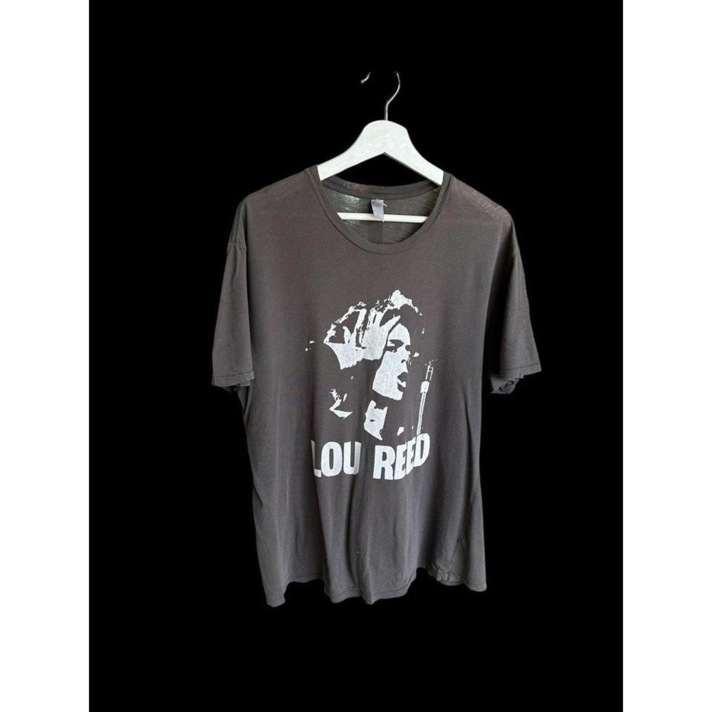 Vintage 2000's Lou Reed Tshirt Sz XL Single Stitch Brown Grey Velvet Underground